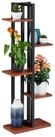 relaxdays Blumenst&auml;nder Pflanzenregal mit 5 Ablagen (1 St), dunkelbraun