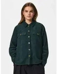 pieces Hemdbluse PCEFFI LS SHIRT WVN NOOS Materialmix, loose fit gr&uuml;n M (38)