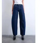 TOPSHOP Weite Jeans TSBARREL HR DENIM JEANS DB NOOS Baumwolle, Barrel Fit, high...