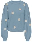 ONLY Strickpullover ONLRICA LS DETAIL O-NECK CC KNT Materialmix, regular fit