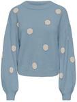 Strickpullover ONLY "ONLRICA LS DETAIL O-NECK CC KNT", Damen, Gr. M, blau (dusty blau