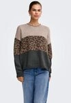 ONLY Rundhalspullover ONLJADE ANIMAL LS O-NECK NOOS KNT Kunstfaser, regular fit