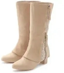 LASCANA Boots, Stiefelette, Stiefel mit raffiniertem Spitzendetail und