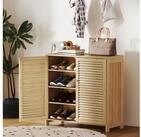 HOMCOM Schuhschrank aus Bambus mit verstellbaren Einlegeb&ouml;den (Set, 1-St., 1er...