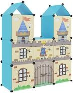 vidaXL Schuhschrank Kinderschrank Modular mit 8 W&uuml;rfeln Blau PP