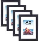 LuxusKollektion Bilderrahmen-Set Bilderrahmen A5 21x14,8 cm 4 St&uuml;ck Schwarz...