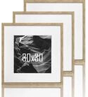 LuxusKollektion Bilderrahmen-Set Bilderrahmen 30x30cm quadratisch Eiche Set