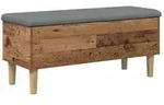 vidaXL Sitzbank Aufbewahrungsbank mit Kissen Altholz 102 x 42 x 46 cm (1-St)