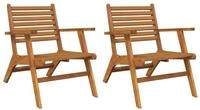 vidaXL Gartenlounge-Set Gartenst&uuml;hle 2 Stk. Massivholz, (1-tlg)