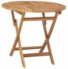 vidaXL Gartentisch Klappbarer Gartentisch Natur &Oslash; 90 x 75 cm Massives holz...