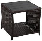 relaxdays Gartentisch Balkontisch Polyrattan (1-St), braun