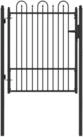 vidaXL Gartentor Zauntor DRONTEN 100 x 125 cm Metall Schwarz Abschlie&szlig;bar