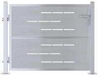 vidaXL Gartentor Gartentor 85 x 70 cm Edelstahl Silber Abschlie&szlig;bar