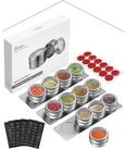 LuxusKollektion Gew&uuml;rzregal Gew&uuml;rzdosen Magnetisch 12tlg Edelstahl...