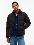 Daunenjacke TOMMY HILFIGER "DOWN STAND PUFFER", Herren, Gr. S, schwarz, Web,