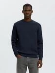 Sweatshirt SELECTED "SLMTOM SOFT CREW NECK SWEAT NOOS", Herren, Gr. S, blau (sky