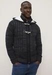 Kapuzenstrickjacke KANGAROOS, Herren, Gr. M, schwarz (anthrazit meliert), Strick,