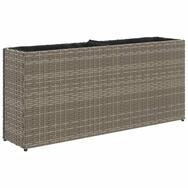 vidaXL Hochbeet Hochbeet mit 2 F&auml;chern Grau 90x20x40 cm Poly Rattan (1 St)