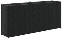 vidaXL Hochbeet Hochbeet mit 2 F&auml;chern Schwarz 90x20x40 cm Poly Rattan (1 St)