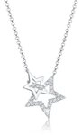 Silberkette ELLI "Halskette Stern Wei&szlig; 925 Sterling Silber, mit Kristallen von