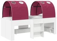 vidaXL Kinderbett 90 x 200 cm Hochbett f&uuml;r Kinder mit Tunnel Wei&szlig; und Rot