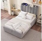 STILVORA Polsterbett 90&times;200 mit Stauraum Kinderbett Jugendbett, ohne Matratze