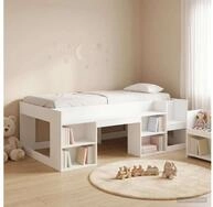 vidaXL Bettgestell vidaXL Kinderbettgestell mit Stauraum Wei&szlig; 90 x 200 cm