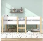 OKWISH Kinderbett Bett 90x190 cm halbhoch aus Massivholz, wei&szlig; (Spielbett aus