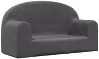 vidaXL Kindersofa vidaXL Kindersofa 2-Sitzer Anthrazit Weich Pl&uuml;sch