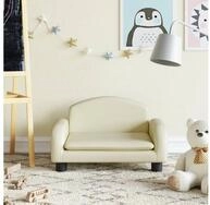 vidaXL Kindersofa vidaXL Kindersofa Creme 50x40x30 cm Kunstleder