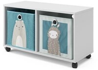 Vicco B&uuml;cherregal, Wei&szlig;, 72 x 42.4 cm mit 2 Faltboxen, 3-tlg.