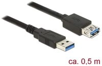 Delock Delock USB-Kabel USB 3.2 Gen1 USB-A Stecker, USB-A Buchse 0.50 m Schw