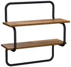 vidaXL Regal 2-stufiges Wandregal Altholz 60 x 24,5 x 61 cm Holzwerkstoff,...