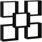 vidaXL Regal Wandregal Schwarz 99,5 x 17 x 91 cm Holzwerkstoff, 1-tlg.
