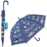 Idena Taschenregenschirm Regenschirm - Magic Fahrzeuge, blau, &Oslash; 83 x 66 cm