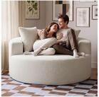 tectake Sofa Relaxsessel, Boucl&eacute;-Bezug, breite, halbkreisf&ouml;rmige Lehne