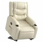 vidaXL Sessel Relaxsessel mit Aufstehhilfe Creme Kunstleder (1-St)