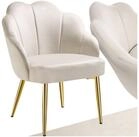 tectake Esszimmerstuhl Cocktailsessel Hellen, gepolstert mit Samtbezug (Set, 1...