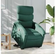 vidaXL Sessel vidaXL Relaxsessel mit Aufstehhilfe Dunkelgr&uuml;n Stoff