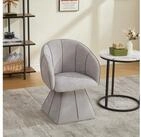 OKWISH Drehstuhl Loungesessel aus Chenille-Stoff, Polsterstuhl (mit hoher