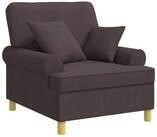 vidaXL Sessel XL-Sessel mit Kissen Dunkelbraun Stoff (1-St)