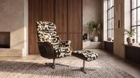 KAWOLA Relaxsessel TOSAR Stoff Retro-Design braun - Drehbare Entspannung -...