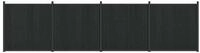 vidaXL Gartenzaun Zaunelement 4 stk. 705 x 186,5 cm WPC und Aluminium Schwarz,...