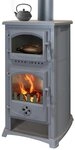 TRGO Kaminofen Cucina grau mit Backfach und Herdplatte, 9,70 kW