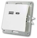 McPower FLAIR USB-Ladedose wei&szlig;, USB-A&C ohne Rahmen USB-Kabel
