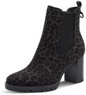 Tamaris Chelseaboots Blockabsatz, Stiefelette im angesagten Leo-Look grau 36 EU