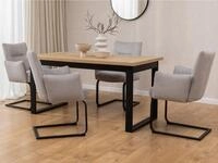 S-Style M&ouml;bel Polsterstuhl 2er Set Hera aus grauem Cord mit...