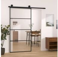 vidaXL Zimmert&uuml;r 1025 x 205 cm Schiebet&uuml;r mit Beschlag schwarz 102,5x205 cm