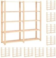 vidaXL Schwerlastregal Lagerregale 5 B&ouml;den 10 Stk 170x38x170cm Massivholz...