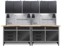 ONDIS24 Werkstatt-Set Werkstatt Set Werner 240 cm 3 Schr&auml;nke LED